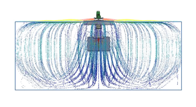 Aérateur de 7,5kW dans un bassin de 10x4m