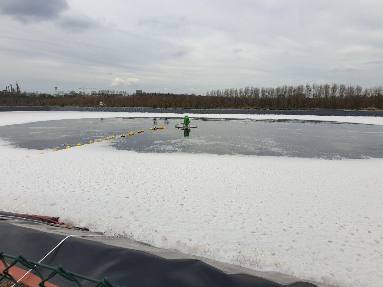 Leachate pretreatment at a large landfill site