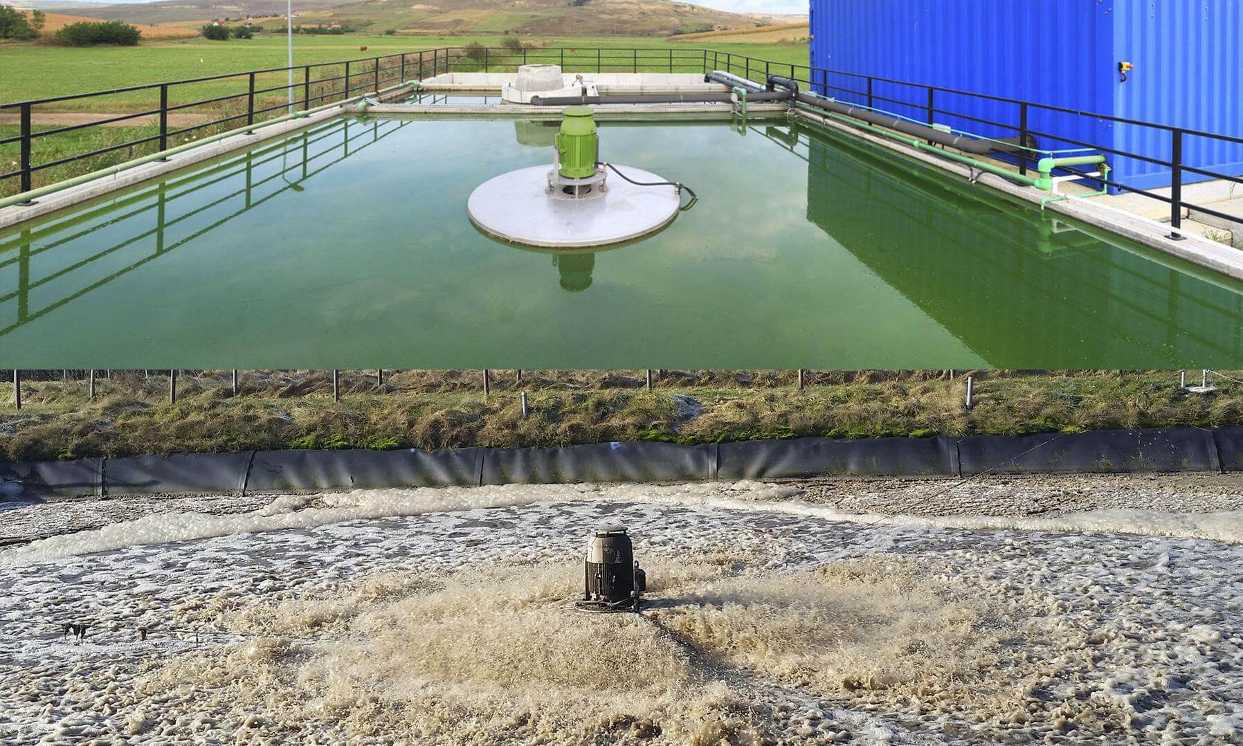 Sewage plant components and solutions for wastewater treatment