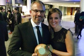 Markus Baumann avec le présentateur des GreenTec Awards 2014