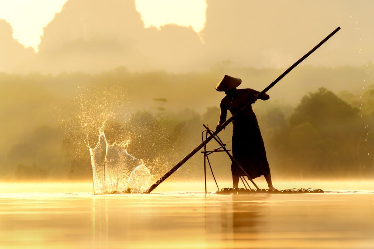 Fisherman on the water