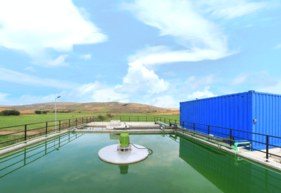 HSA aerator in the aeration basin of a wastewater treatment plant