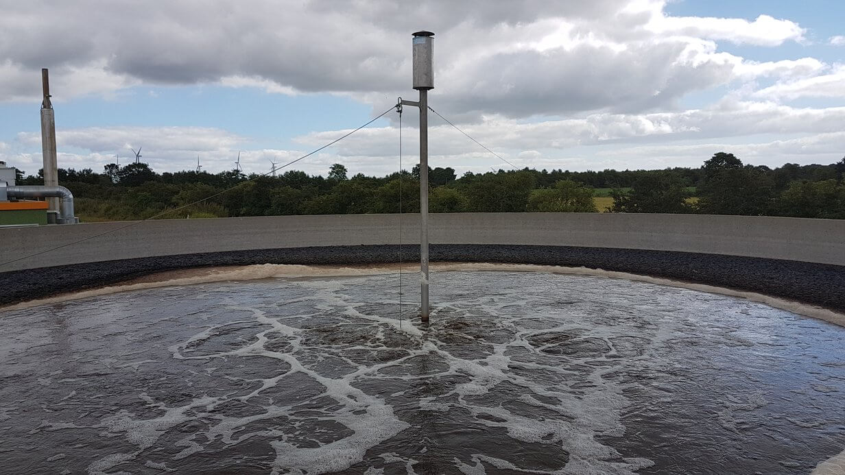 Rainwater treatment on a biogas plant