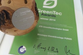 GreenTec Awards 2014 certificate and prize for ATB